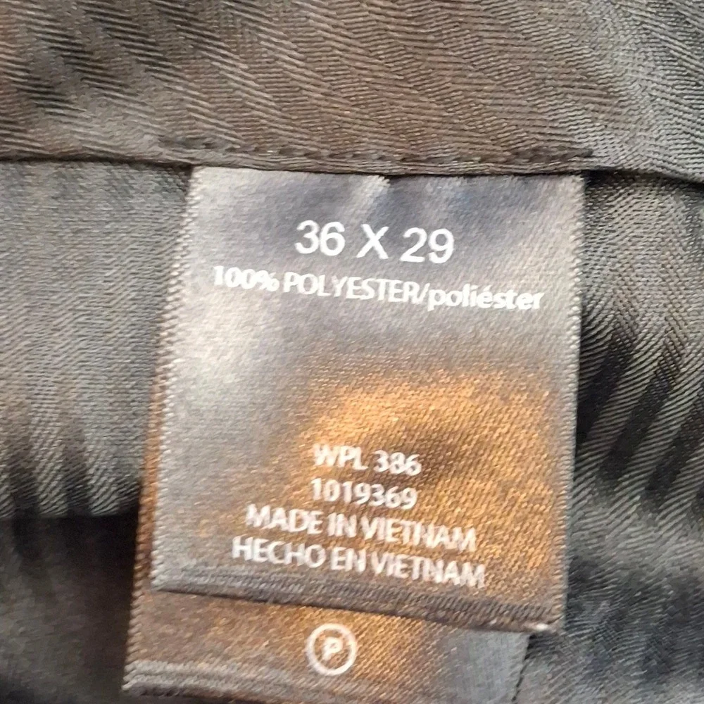 Mens Dress Pants Black Flat Front Trousers Size 36x29